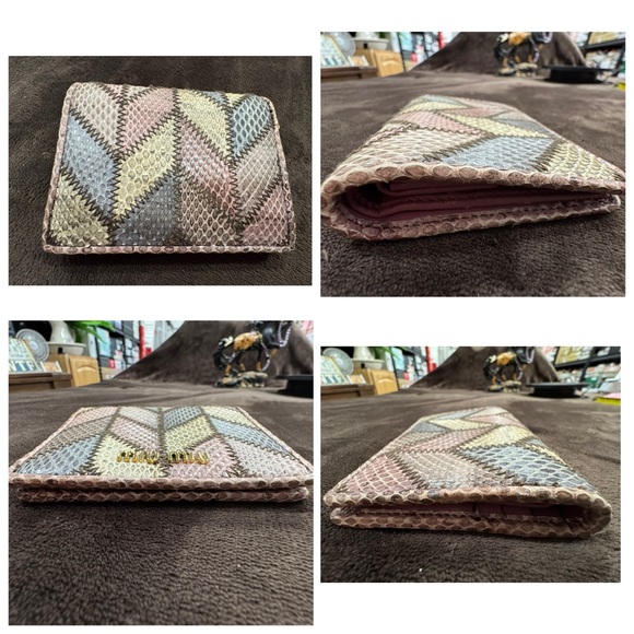 Miu Miu Multicolor Python Leather patchwork Wallet - Picture 4 of 7